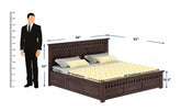 Amer Solid Sheesham Wood Hydraulic Bed With Box Storage (Queen Size, Walnut Finish)
